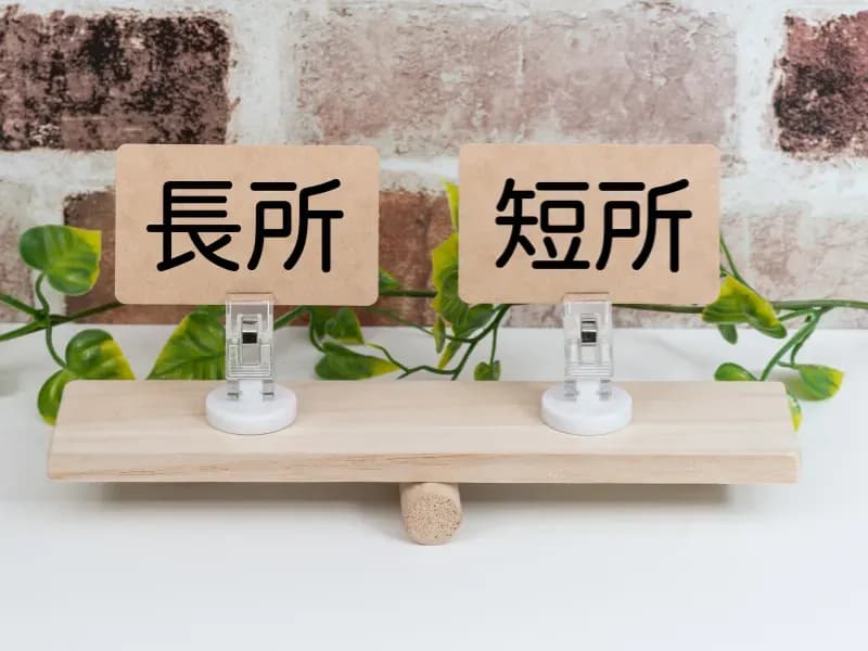 長所と短所の文字のイメージ