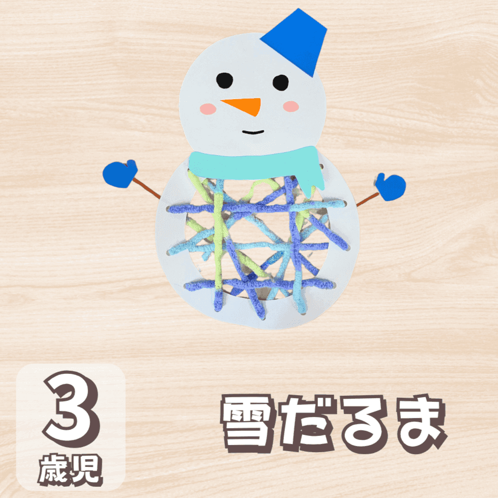 3歳児製作雪だるまの画像