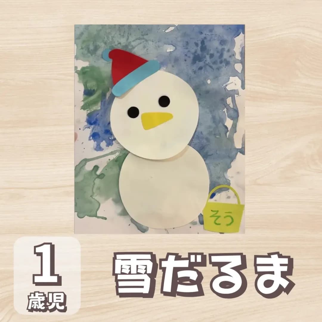 1歳児雪だるま製作のイメージ